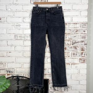 Free People We the Free Emmy Split Hem Bootcut Black High-rise Jean 31